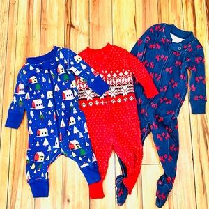 Hanna Andersson Lot of 3 Sleepers / Pajamas 2x0-3mos + 1x3-6mos organic cotton